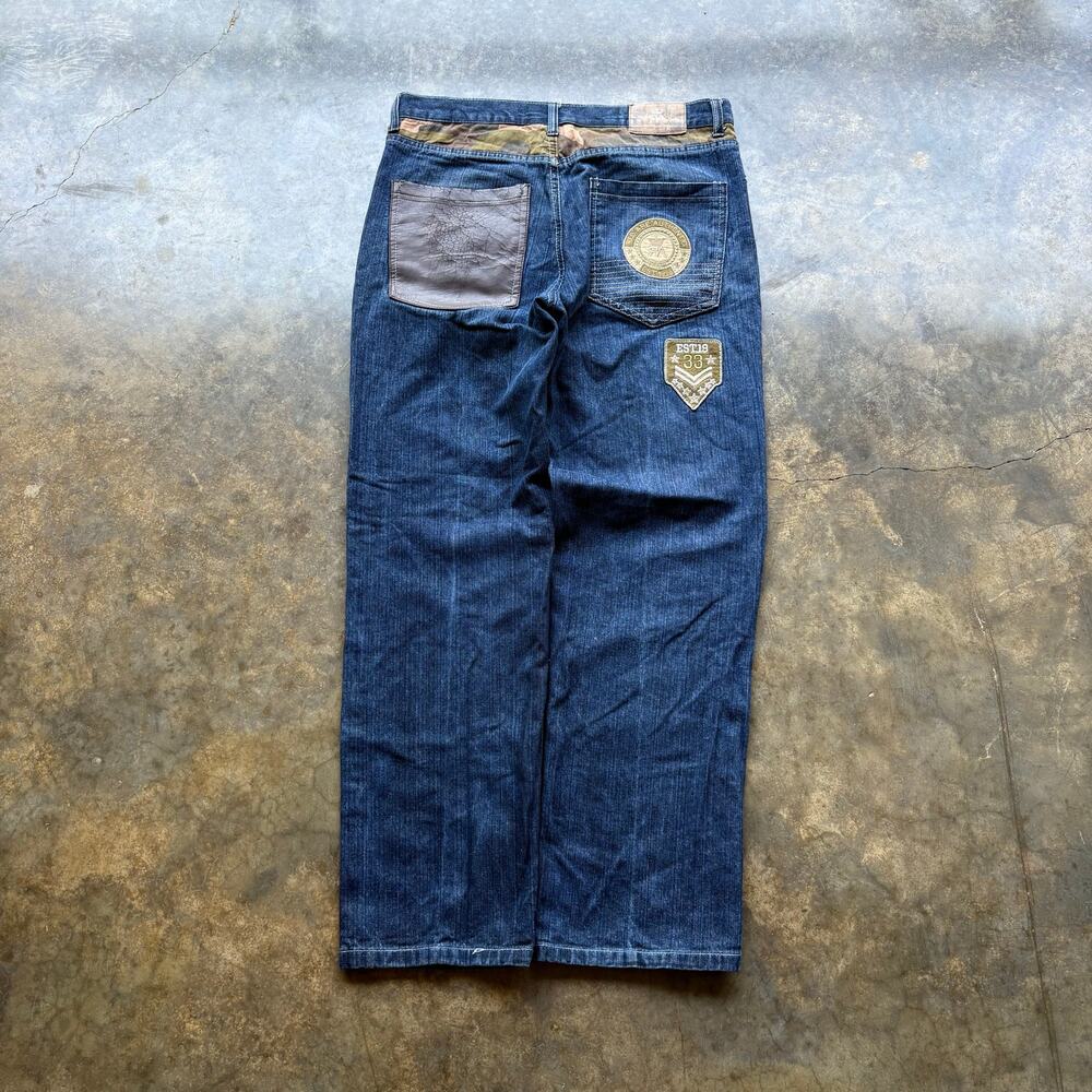Vintage Baggy Y2K embroidered red ape jeans‎
